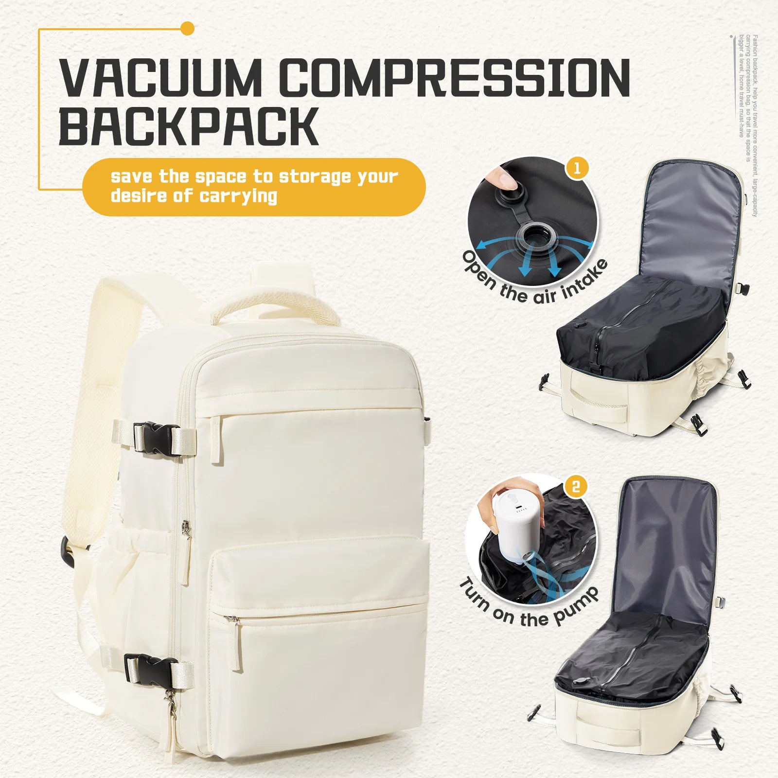 Men Vacuum Compression Backpack