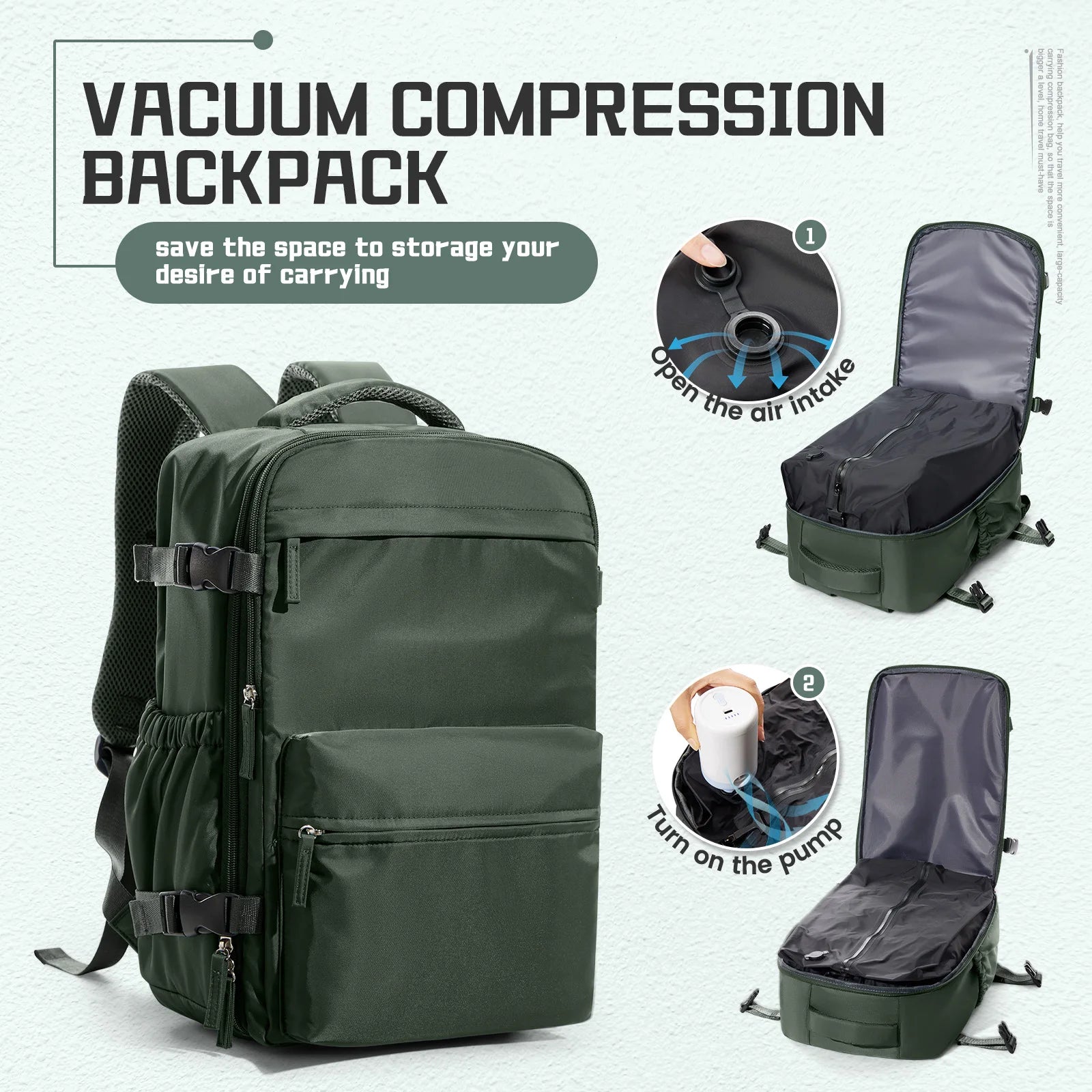 Men Vacuum Compression Backpack