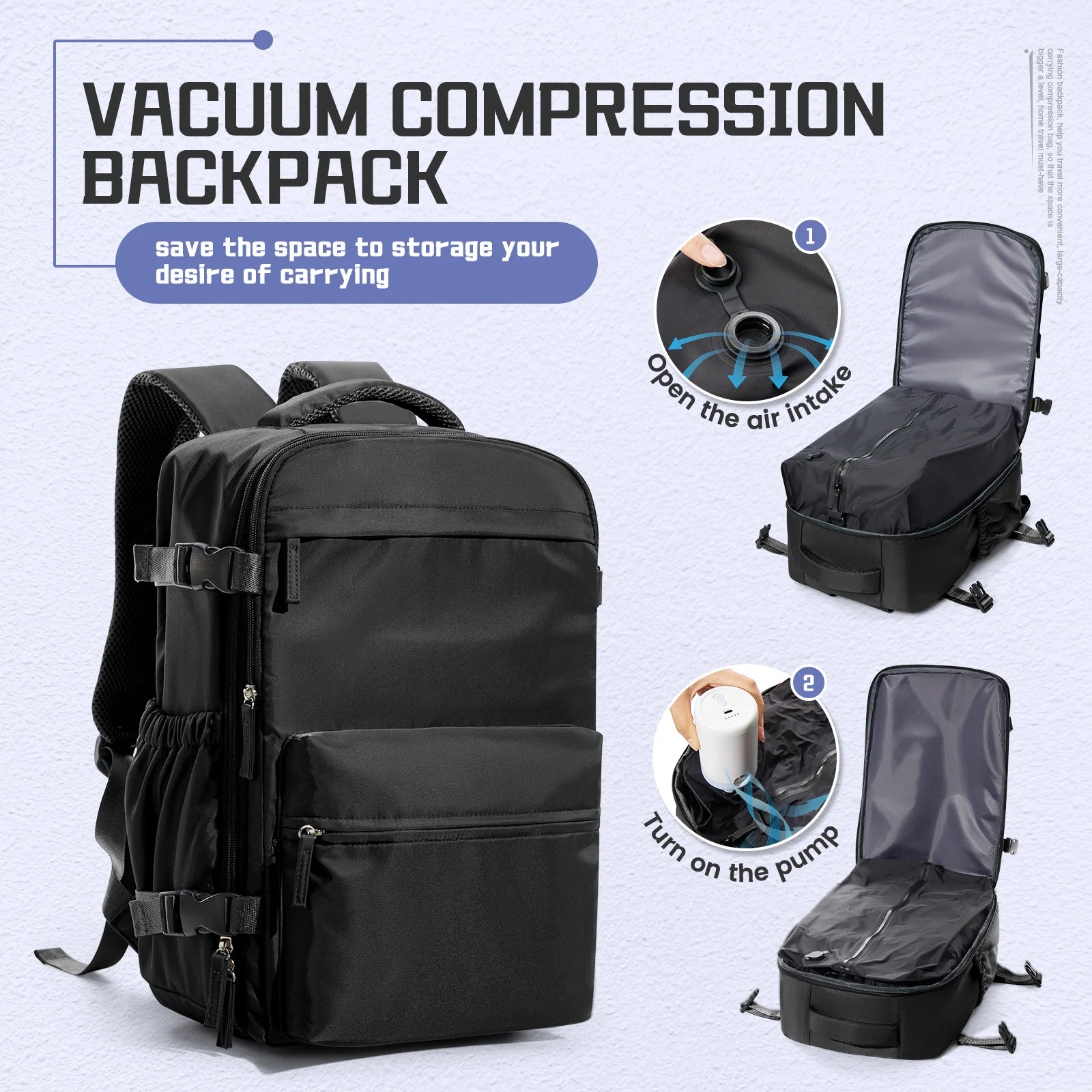 Men Vacuum Compression Backpack